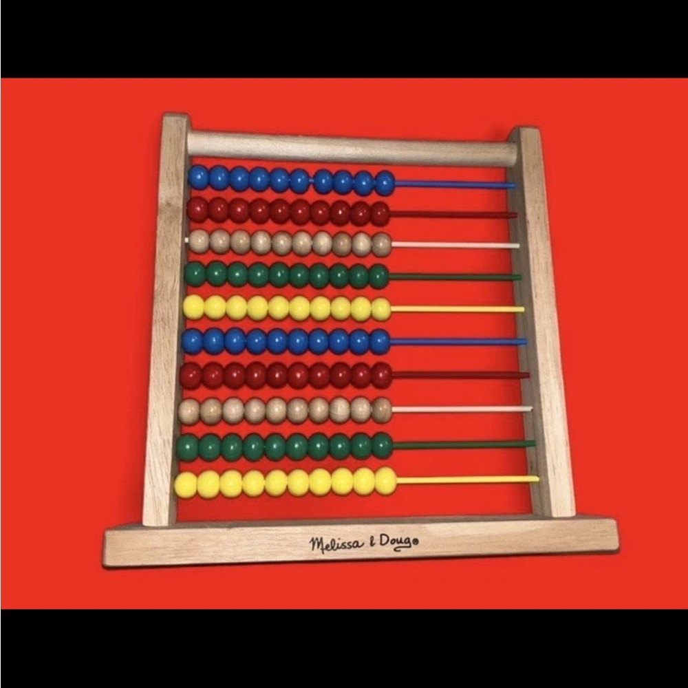 Melissa & Doug Wooden Abacus - Red, Blue, Yellow, Natural